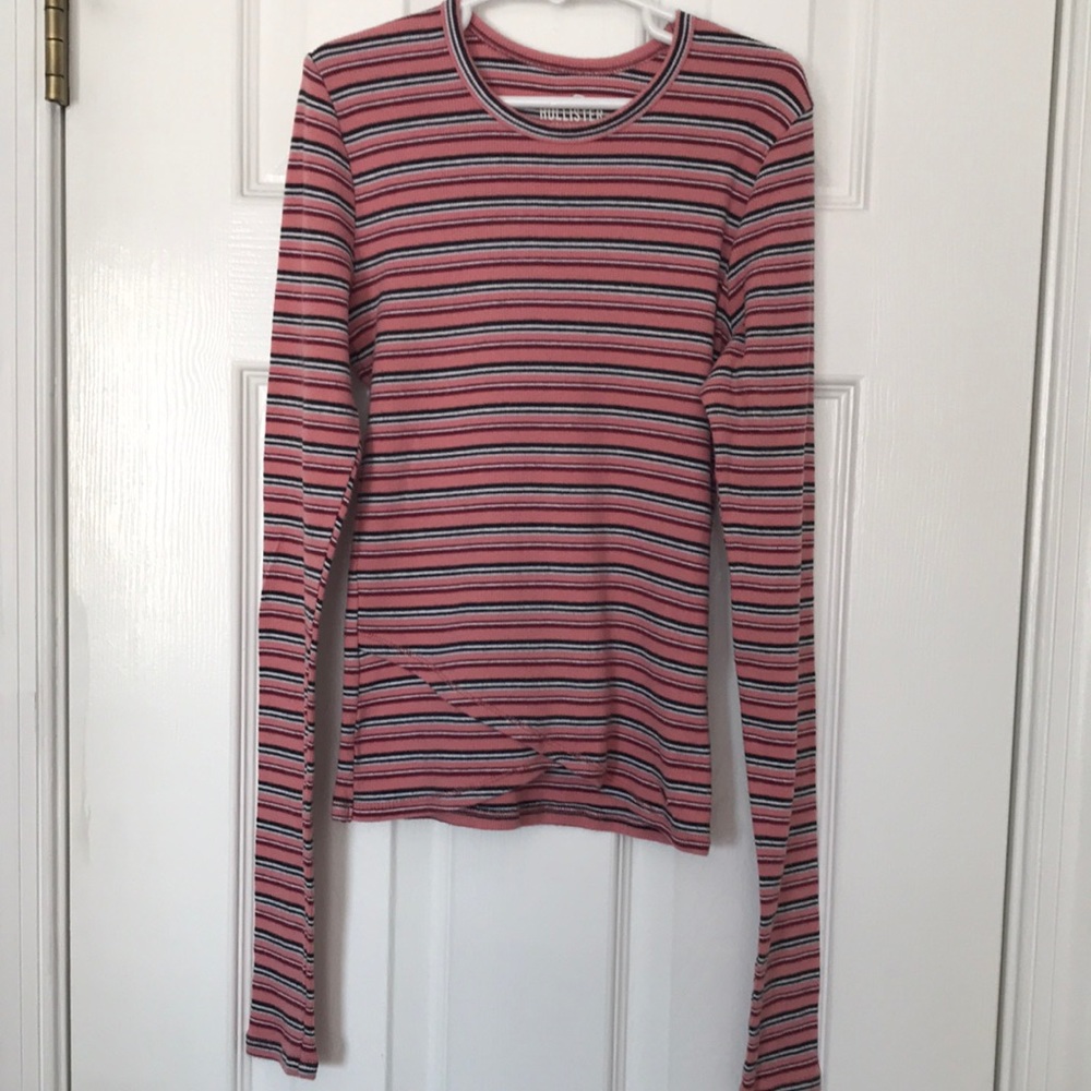 Hollister Cotton long sleeve striped top